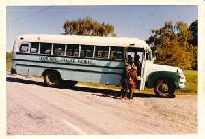 Getting on our Sunday School Bus